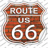 Route 66 Orange Brick Wall Novelty Highway Shield Sticker Decal