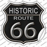 Historic Route 66 Black Leather Novelty Highway Shield Sticker Decal