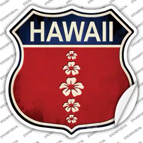Hawaii Hibiscus Novelty Highway Shield Sticker Decal