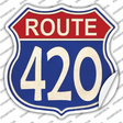 Route 420 Blue and Red Novelty Highway Shield Sticker Decal