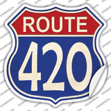 Route 420 Blue and Red Novelty Highway Shield Sticker Decal
