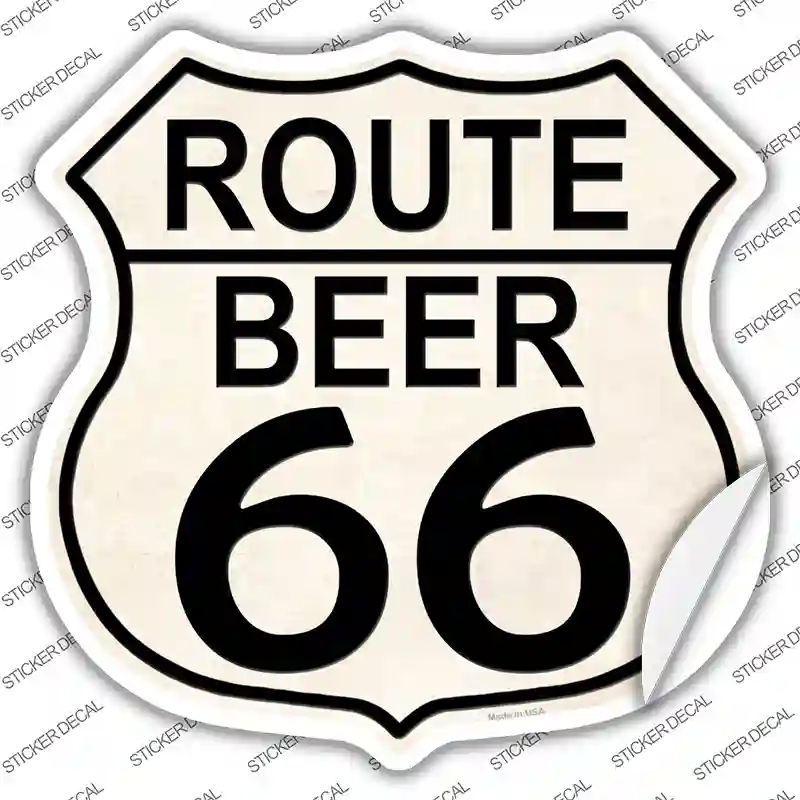 Route Beer 66 Novelty Highway Shield Sticker Decal