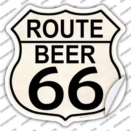 Route Beer 66 Novelty Highway Shield Sticker Decal
