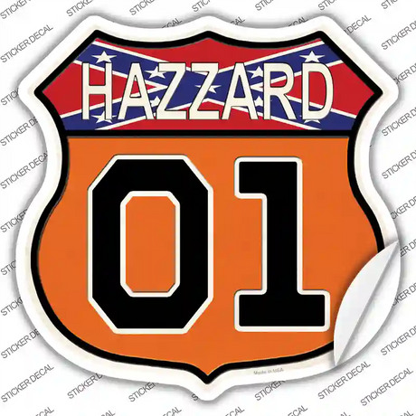 Rebel Hazzard 01 Novelty Highway Shield Sticker Decal