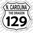 North Carolina Dragon 129 Novelty Highway Shield Sticker Decal