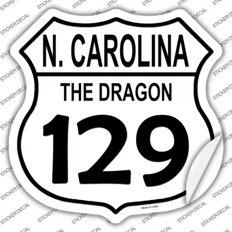 North Carolina Dragon 129 Novelty Highway Shield Sticker Decal