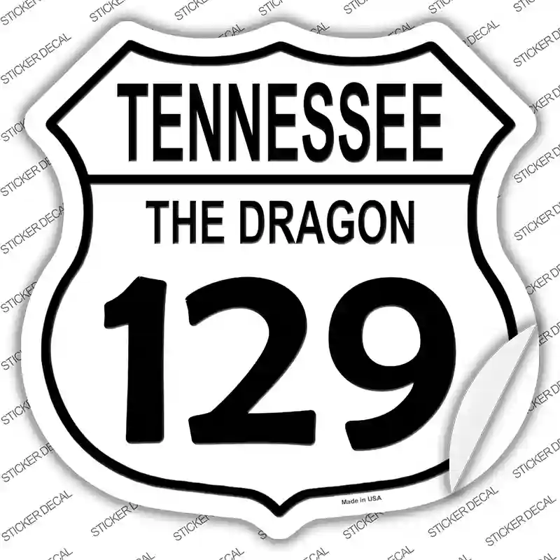 Tennessee Dragon 129 Novelty Highway Shield Sticker Decal
