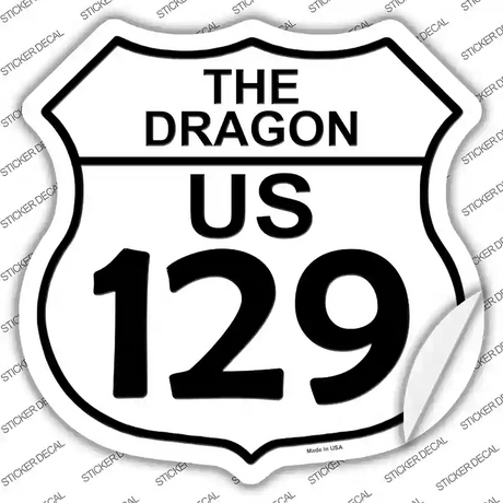 The Dragon US 129 Novelty Highway Shield Sticker Decal