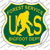 Bigfoot Dept Forest Service Novelty Highway Shield Sticker Decal