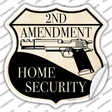Pistol Home Security Novelty Highway Shield Sticker Decal
