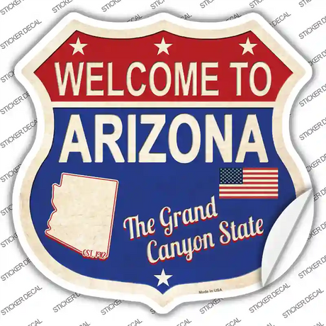 Arizona Established Novelty Highway Shield Sticker Decal