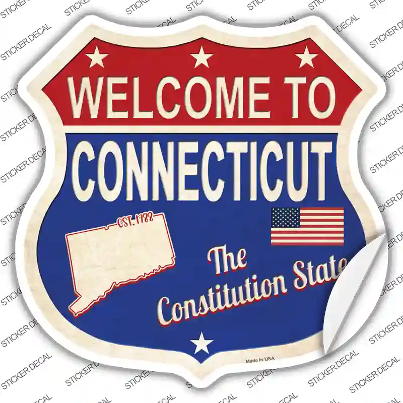 Connecticut Established Novelty Highway Shield Sticker Decal