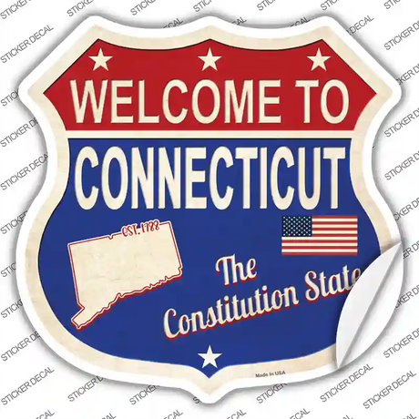 Connecticut Established Novelty Highway Shield Sticker Decal