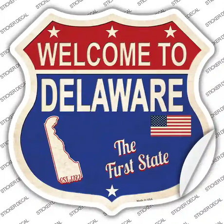 Delaware Established Novelty Highway Shield Sticker Decal