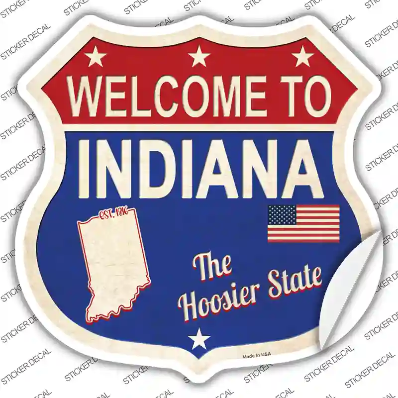 Indiana Established Novelty Highway Shield Sticker Decal
