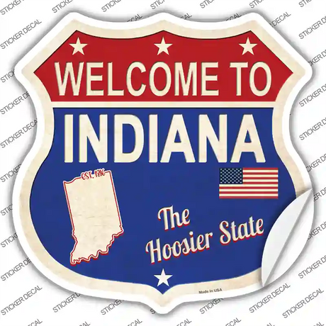 Indiana Established Novelty Highway Shield Sticker Decal