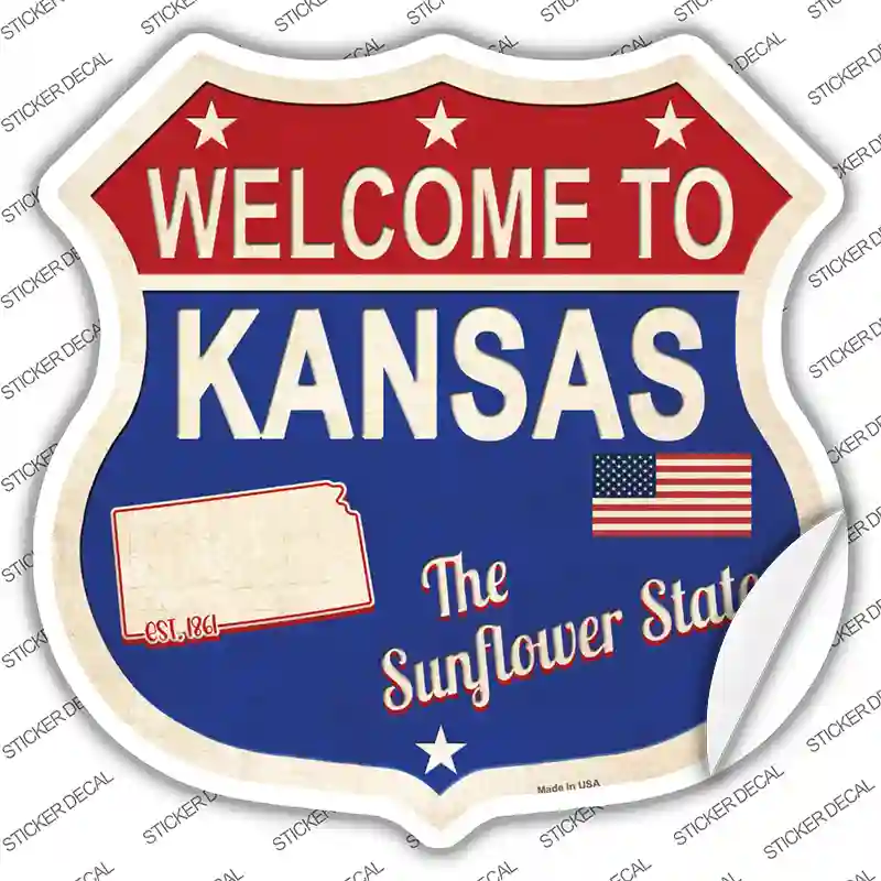 Kansas Established Novelty Highway Shield Sticker Decal