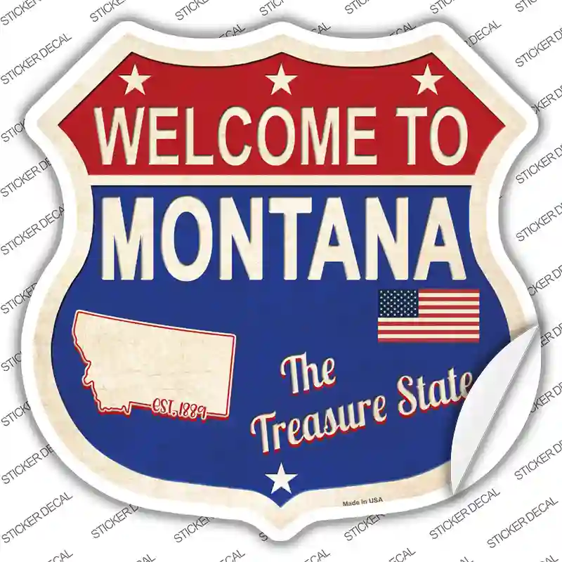 Montana Established Novelty Highway Shield Sticker Decal