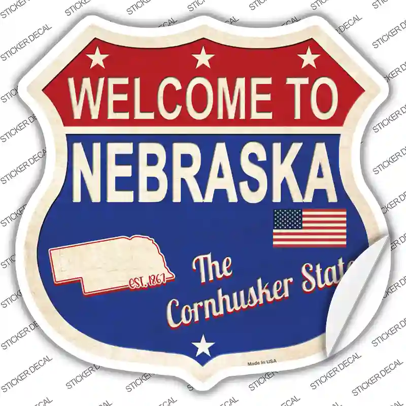 Nebraska Established Novelty Highway Shield Sticker Decal
