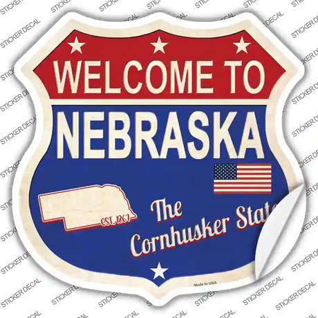 Nebraska Established Novelty Highway Shield Sticker Decal