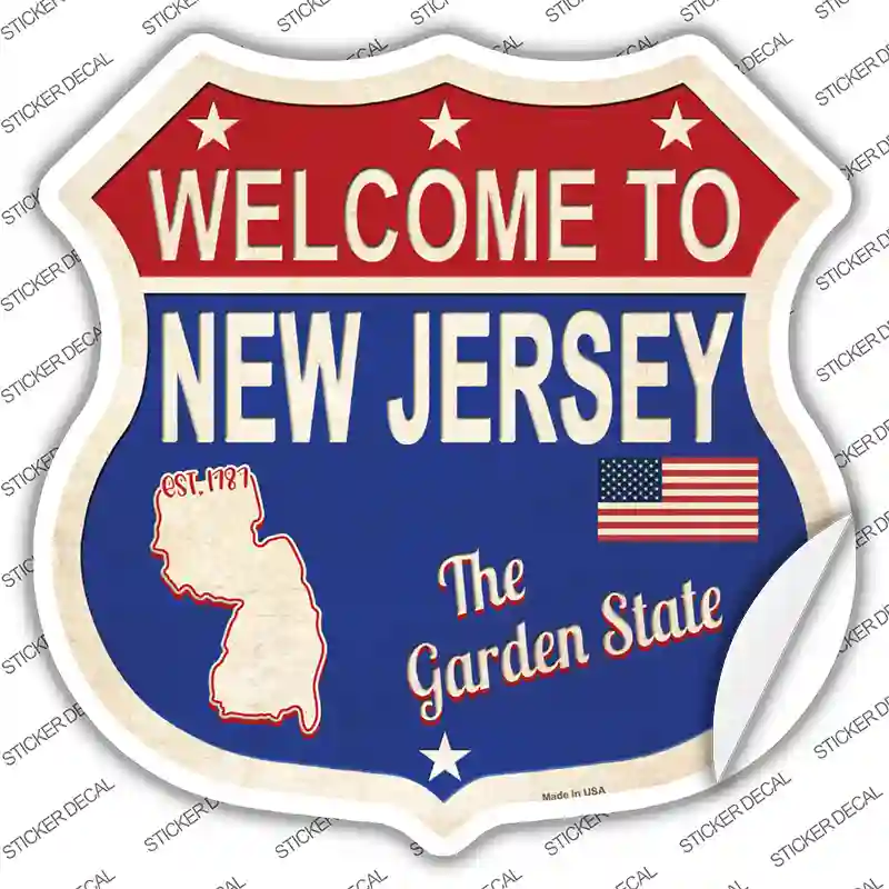 New Jersey Established Novelty Highway Shield Sticker Decal