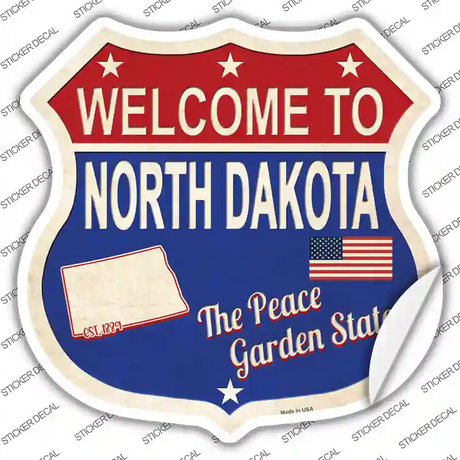 North Dakota Established Novelty Highway Shield Sticker Decal
