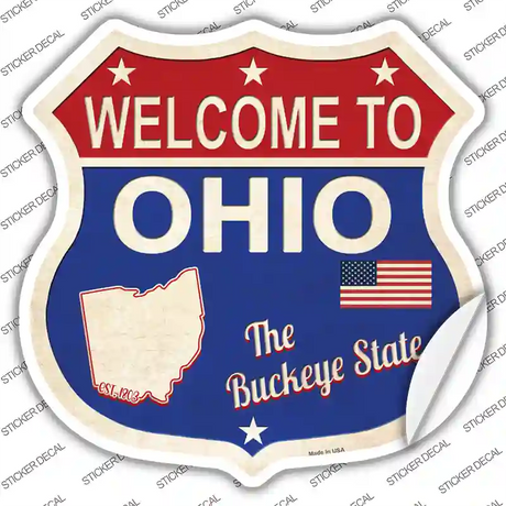 Ohio Established Novelty Highway Shield Sticker Decal