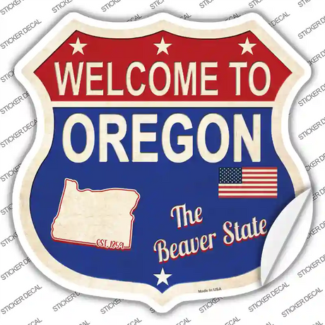 Oregon Established Novelty Highway Shield Sticker Decal