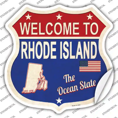 Rhode Island Established Novelty Highway Shield Sticker Decal