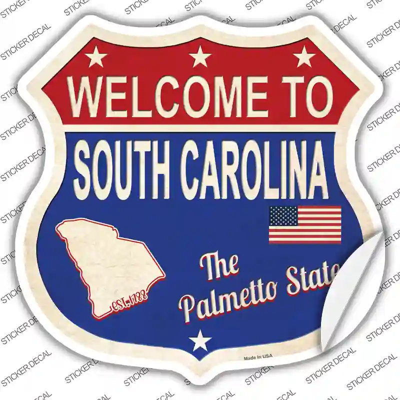 South Carolina Established Novelty Highway Shield Sticker Decal