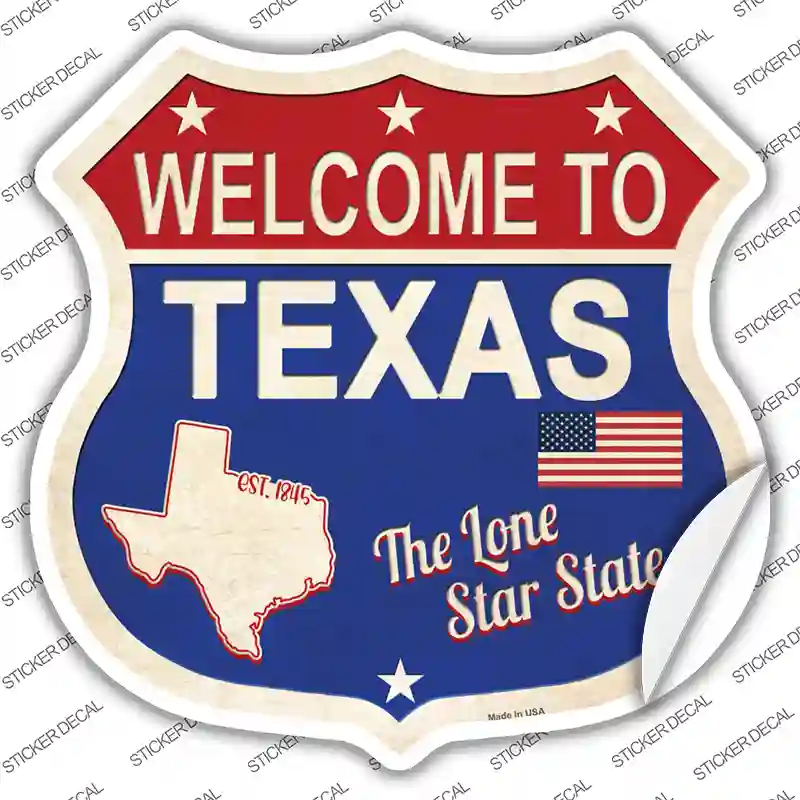 Texas Established Novelty Highway Shield Sticker Decal