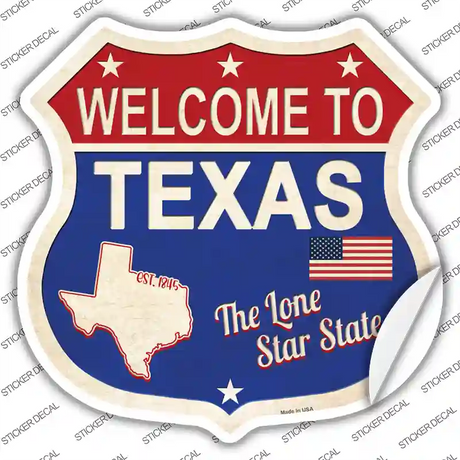 Texas Established Novelty Highway Shield Sticker Decal