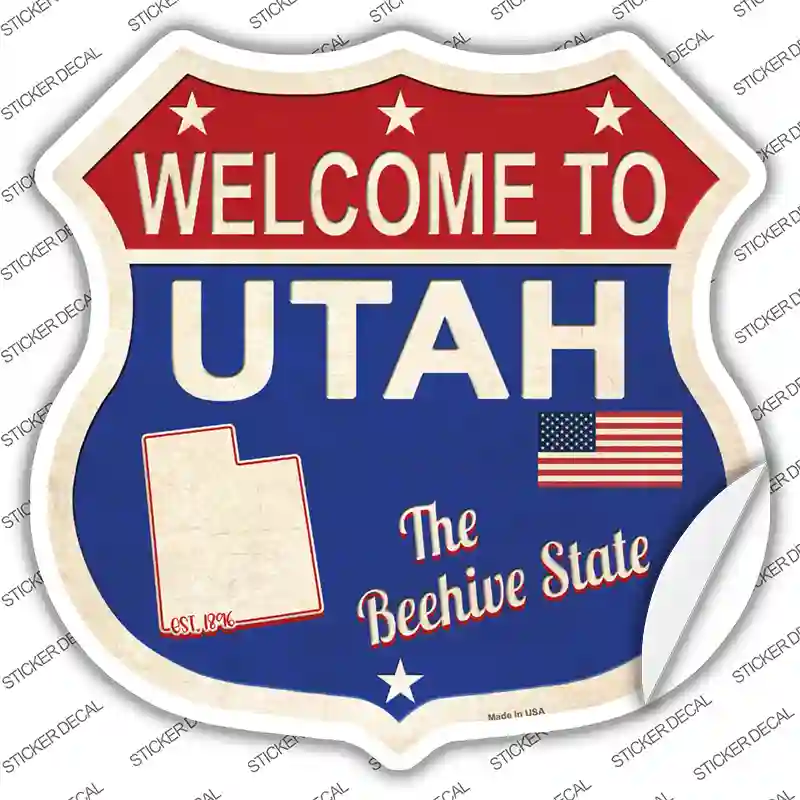 Utah Established Novelty Highway Shield Sticker Decal