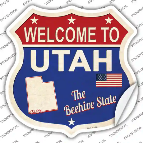 Utah Established Novelty Highway Shield Sticker Decal