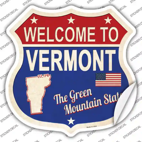 Vermont Established Novelty Highway Shield Sticker Decal