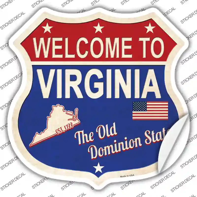 Virginia Established Novelty Highway Shield Sticker Decal