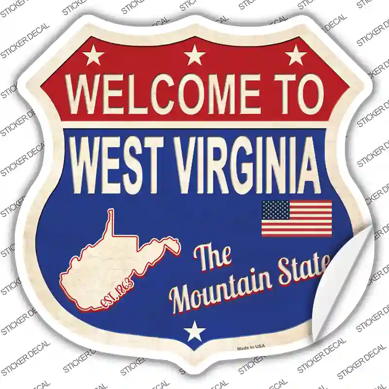 West Virginia Established Novelty Highway Shield Sticker Decal