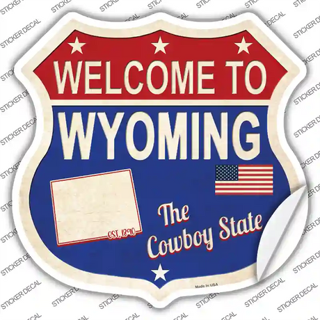Wyoming Established Novelty Highway Shield Sticker Decal
