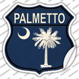 Palmetto South Carolina Flag Novelty Highway Shield Sticker Decal