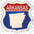 Arkansas Silhouette Novelty Highway Shield Sticker Decal
