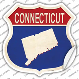 Connecticut Silhouette Novelty Highway Shield Sticker Decal