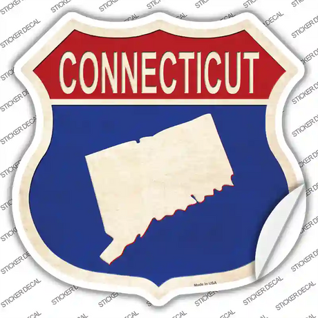 Connecticut Silhouette Novelty Highway Shield Sticker Decal