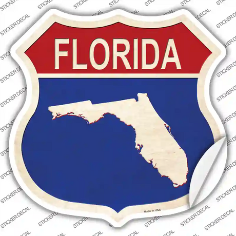 Florida Silhouette Novelty Highway Shield Sticker Decal