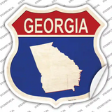 Georgia Silhouette Novelty Highway Shield Sticker Decal