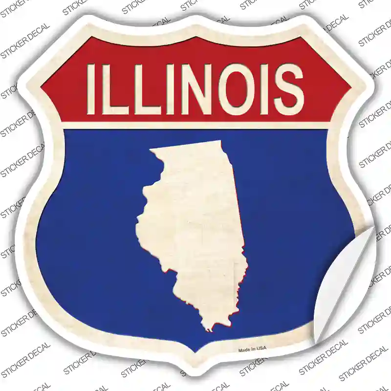 Illinois Silhouette Novelty Highway Shield Sticker Decal