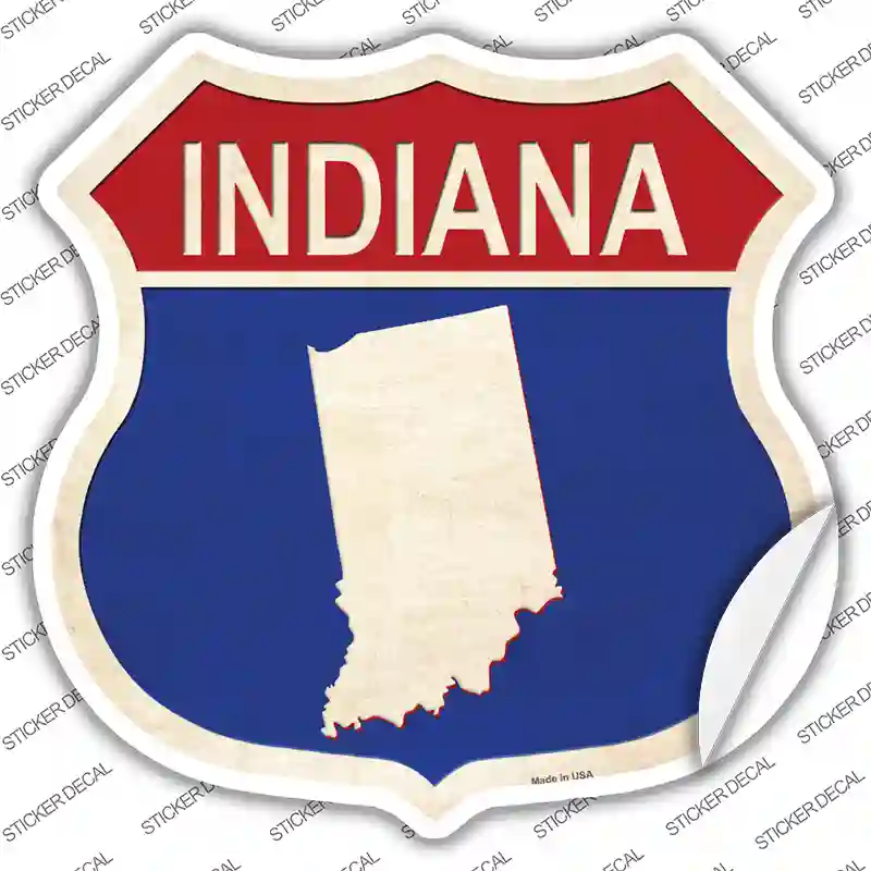 Indiana Silhouette Novelty Highway Shield Sticker Decal