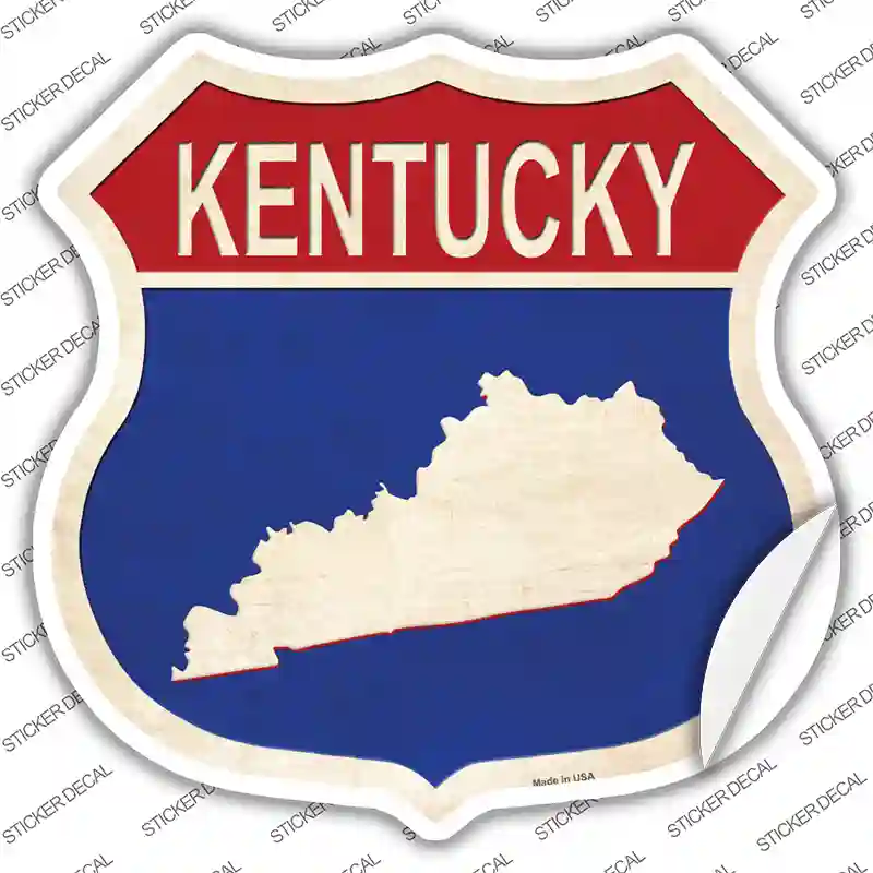 Kentucky Silhouette Novelty Highway Shield Sticker Decal