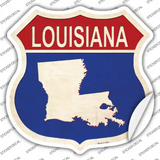 Louisiana Silhouette Novelty Highway Shield Sticker Decal