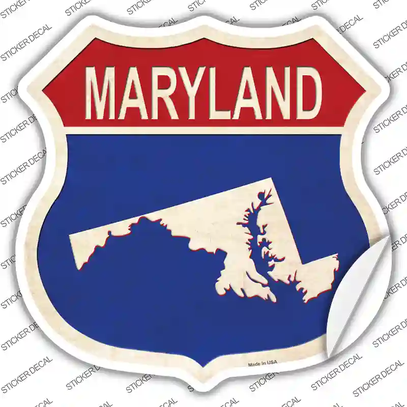 Maryland Silhouette Novelty Highway Shield Sticker Decal