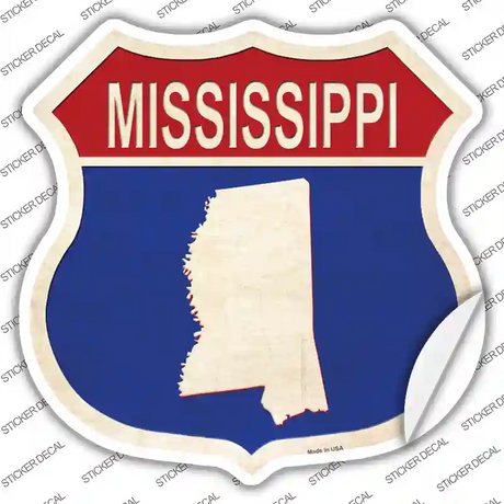 Mississippi Silhouette Novelty Highway Shield Sticker Decal